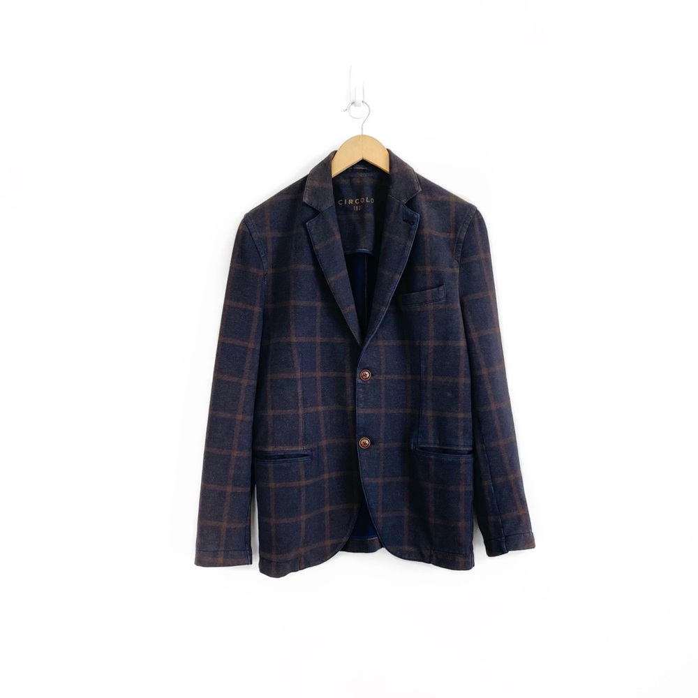 Circolo 1901 Men's Navy Windowpane Blazer